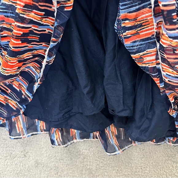 Old Navy Chiffon Short Sleeve V Neck Empire Waist Aztec Midi Dress‎ Boho Women L - Picture 5 of 11